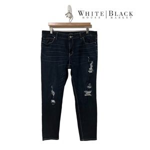 White House Black Market Distressed Cropped Jeans- 14